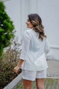 Blazer Manga 3/4 De Linho - Off white