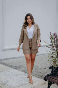 Blazer Manga 3/4 com Bolso Embutido - Caqui