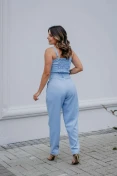 Calça Reta Alfaiataria - Azul bebe