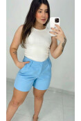 SHORTS ALFAIATARIA - Azul bebe