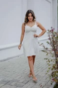 Vestido Curto De Linho - Natural