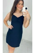 Vestido Curto De Linho - Preto